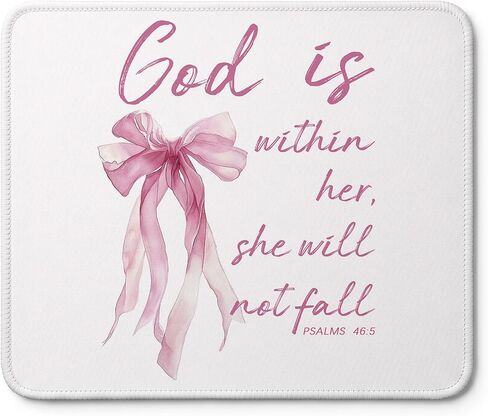 Floral Christian Mouse Pad, Christian Gifts for Women, Flower Bible Verse Scripture Cross Mouse Pads for Wireless Mouses Computers Laptop Desk Mat, 9.5x8 Inch in Kuwait