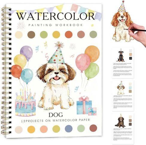Candy Machine Watercolor Workbook,Water Coloring Book with Designs on Premium Paper,12 Beginner Friendly Sketched Illustrations,Perfect for Gifting to Spark Creativity & Joy for Adults in Kuwait