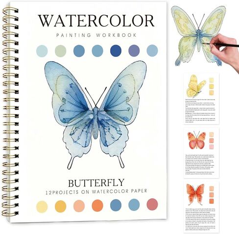 Candy Machine Watercolor Workbook,Water Coloring Book with Designs on Premium Paper,12 Beginner Friendly Sketched Illustrations,Perfect for Gifting to Spark Creativity & Joy for Adults in Kuwait