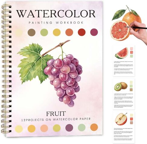 Candy Machine Watercolor Workbook,Water Coloring Book with Designs on Premium Paper,12 Beginner Friendly Sketched Illustrations,Perfect for Gifting to Spark Creativity & Joy for Adults in Kuwait