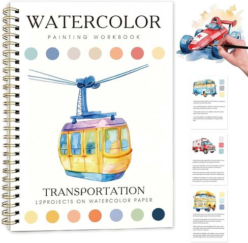 Candy Machine Watercolor Workbook,Water Coloring Book with Designs on Premium Paper,12 Beginner Friendly Sketched Illustrations,Perfect for Gifting to Spark Creativity & Joy for Adults in Kuwait