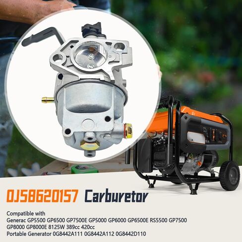 NAJING Carburetor Kit Fit for Generac Centurion Jingke Huayi Kinzo Ruixing Xieli, Replaces 0J58620157 0G8442A111 0G8442A112 0G8442D110 0H9838D100 in Saudi Arabia