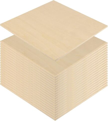 MUKCHAP 15 Piece 10 Inch Square Wood Sheets, 1/4 Inch Unfinished Wood Sheets, Plywood Boards for Crafts, Drawing, Carving, DIY in Kuwait