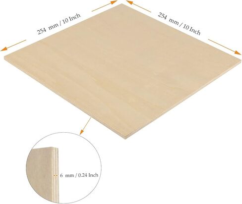 MUKCHAP 15 Piece 10 Inch Square Wood Sheets, 1/4 Inch Unfinished Wood Sheets, Plywood Boards for Crafts, Drawing, Carving, DIY in Kuwait