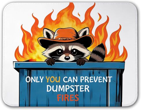 The Horrors Persist But So Do I Raccoon Mouse Pad, Funny Dumpster Fire Non-Slip Mousepad, Mental Health Humor Gifts for Nurse Coworker Best Friend, Sarcastic Desk Decor 10x8 inch in Kuwait