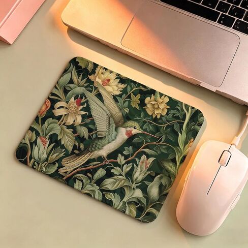 Sage Green Floral Hummingbird Mouse Pad, William Morris Inspired Floral Humming Bird Mouse Pads for Home Office Dorm Computers Laptop Supplies Desk Accessories, 9.5x7.9 Inch in Kuwait