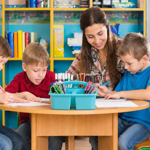 6 Pack Assorted Colors Classrooms Caddy 4 Compartment Classroom Caddy Compartment Caddies Set Table Caddies Classrooms with Handle for Classroom Organization Table Desk Office Supplies(Pastel) in Saudi Arabia