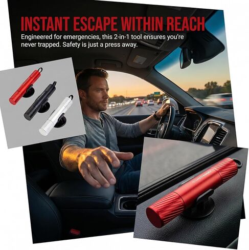 3Pcs Safe Hammer 2 in 1 car Window Breaker Tool, Upgraded Window Breaker Seatbelt Cutter for Men Women, Essential Car Emergency Kits for Vehicles in Saudi Arabia