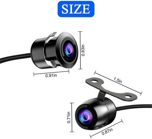 Car Backup Camera 18.5mm Flush Mount/Bracket 2 in 1 Installation-Waterproof Reverse Parking Camera Rear View for Vehicle SUV RV Pickup, 12V/24V CVBS in Saudi Arabia
