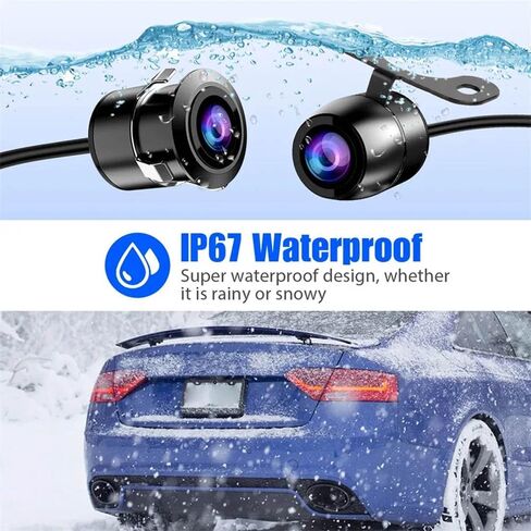 Car Backup Camera 18.5mm Flush Mount/Bracket 2 in 1 Installation-Waterproof Reverse Parking Camera Rear View for Vehicle SUV RV Pickup, 12V/24V CVBS in Saudi Arabia