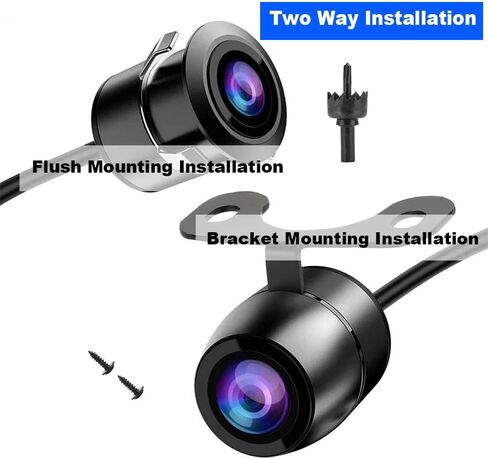 Car Backup Camera 18.5mm Flush Mount/Bracket 2 in 1 Installation-Waterproof Reverse Parking Camera Rear View for Vehicle SUV RV Pickup, 12V/24V CVBS in Saudi Arabia