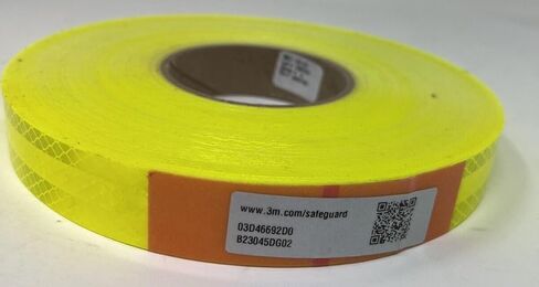 1" Wide x 150' Foot Roll 3M Reflective Tape - Fluorescent Yellow, Green in Kuwait