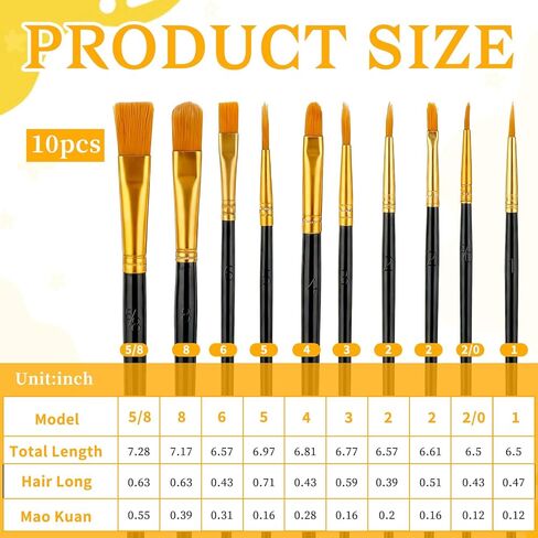 Paint Brushes Palette Set, 10PCS Black Paint Brushes & 3PCS Round Plastic Paint-Palettes, Nylon Hair Paintbrush (Assorted Sizes & Shapes) for Acrylic, Oil, Watercolor, Gouache, Tempera, Body Painting in Kuwait