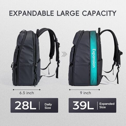 Vacuum Seal Travel Backpack Men with Vacuum System Pump Air Compression Bags for Travel, Expandable Capacity Water Resistant, Carry-On Luggage Backpack Black (Vacuum Pump Included) in Saudi Arabia