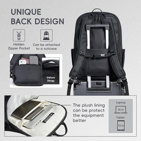 Vacuum Seal Travel Backpack Men with Vacuum System Pump Air Compression Bags for Travel, Expandable Capacity Water Resistant, Carry-On Luggage Backpack Black (Vacuum Pump Included) in Saudi Arabia