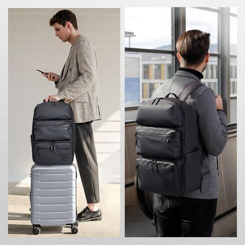 Vacuum Seal Travel Backpack Men with Vacuum System Pump Air Compression Bags for Travel, Expandable Capacity Water Resistant, Carry-On Luggage Backpack Black (Vacuum Pump Included) in Saudi Arabia