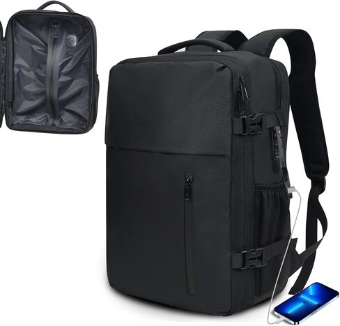 TPAID Vacuum Compression Travel Backpack with Built-in Pump, Expandable 25L to 40L Carry on Backpack, Lightweight Air Pump Backpack for Men Women, Fits 17" Laptop in Saudi Arabia