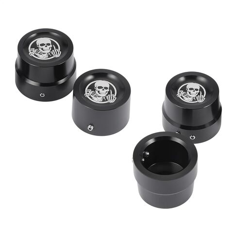 4Pcs CNC Motorcycle Axle Nut Protective Cover Set Skull Aluminum Alloy Custom Caps for Harley Davidson Touring, Dyna, Softail, Sportster XL 883 1200 V-Rod Front and Rear Wheel (Skull Style B) in Kuwait