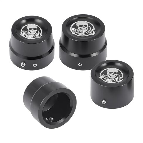 4Pcs CNC Motorcycle Axle Nut Protective Cover Set Skull Aluminum Alloy Custom Caps for Harley Davidson Touring, Dyna, Softail, Sportster XL 883 1200 V-Rod Front and Rear Wheel (Skull Style B) in Kuwait