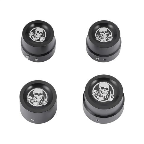 4Pcs CNC Motorcycle Axle Nut Protective Cover Set Skull Aluminum Alloy Custom Caps for Harley Davidson Touring, Dyna, Softail, Sportster XL 883 1200 V-Rod Front and Rear Wheel (Skull Style B) in Kuwait