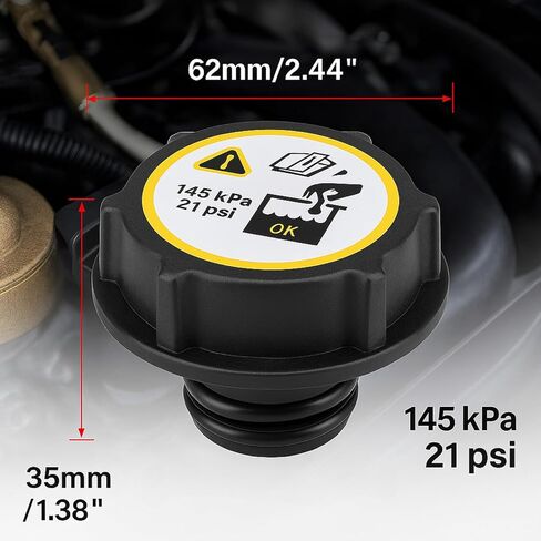 Radiator Cap Compatible with Volvo C30, C70, S40, S60, S80, S90, V50, V60, V70, V90, V90 Cross Country, XC40, XC60, XC70, XC90 - Coolant Reservoir Cap - Surge & Expansion Tank Cap -1301104, 30680002 in Kuwait