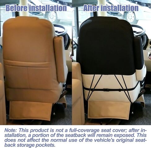 2-Pack Durable Knitted Mesh Fabric RV Seat Covers for Captains Chairs,Motorhome Seat Covers for Class-A RV Seat with Side Storage Pockets - Black in Saudi Arabia