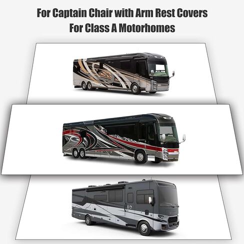 2-Pack Durable Knitted Mesh Fabric RV Seat Covers for Captains Chairs,Motorhome Seat Covers for Class-A RV Seat with Side Storage Pockets - Black in Saudi Arabia