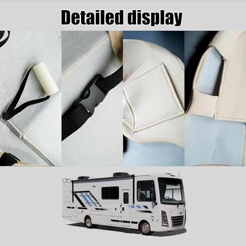 2-Pack Durable Knitted Mesh Fabric RV Seat Covers for Captains Chairs,Motorhome Seat Covers for Class-A RV Seat with Side Storage Pockets - Black in Saudi Arabia