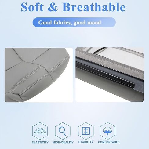 FZJDSD Gray Driver Side Bottom Microfiber Leather Replacement Seat Cover Compatible with Toyota Tundra 2014 2015 2016 2017 2018 2019 2020 in Kuwait