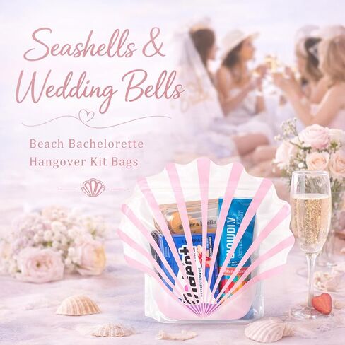 Luvlewen 15pcs Seashell Bags, Hangover Recovery Kit Bags, Beach Party Favor Bags in Saudi Arabia
