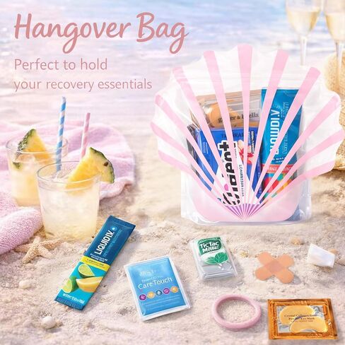 Luvlewen 15pcs Seashell Bags, Hangover Recovery Kit Bags, Beach Party Favor Bags in Saudi Arabia