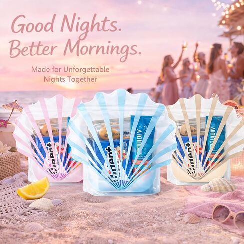 Luvlewen 15pcs Seashell Bags, Hangover Recovery Kit Bags, Beach Party Favor Bags in Saudi Arabia
