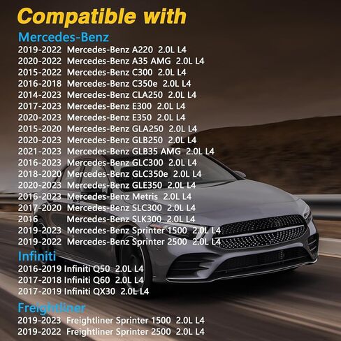 2 Pcs Engine Oil Filters with O-rings Compatible with Mercedes-Benz A220 C300 C350e CLA250 E300 GLC350e Metris SLC300 Infiniti Q50 Q60 QX30 2.0L L4 Replace#: 2701800109 in Kuwait