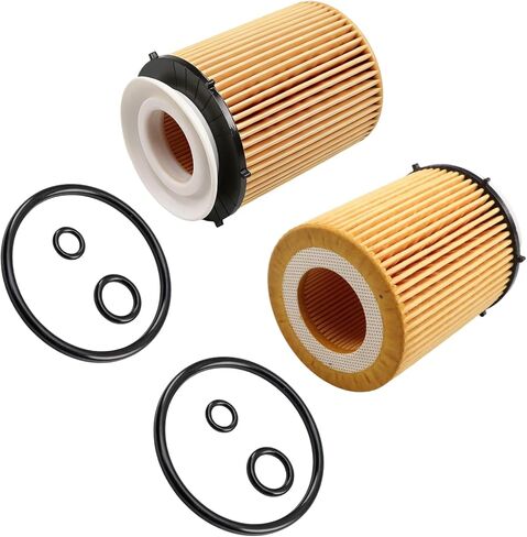 2 Pcs Engine Oil Filters with O-rings Compatible with Mercedes-Benz A220 C300 C350e CLA250 E300 GLC350e Metris SLC300 Infiniti Q50 Q60 QX30 2.0L L4 Replace#: 2701800109 in Kuwait