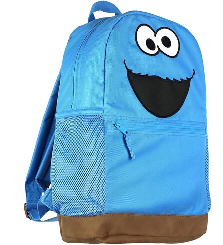 INTIMO Sesame Street Backpack Cookie Monster Character 16" Book Bag with Keychain Cookie Tech Coin Pouch in Kuwait