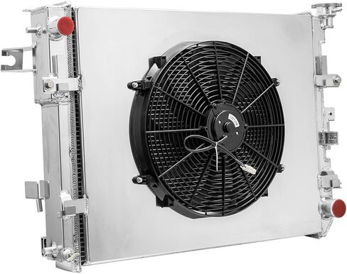 السيارات استبدال مشعات المحرك 3 صف المبرد الكفن مروحة ل دودج رام 1500 2500 3500 بيك اب 3.7L 4.7L 5.7L 2009-2018 مروحة مشعاع ألومنيوم in Kuwait