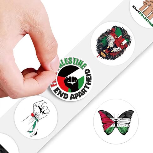 500 قطعة من ملصقات فلسطين المجانية - 8 حامل الحرية مع ملصق أعلام فلسطين - سهل الالتصاق وقابل للإزالة لدفاتر القصاصات اليدوية والنافذة والمراهقين والطلاب والمعلمين in Kuwait