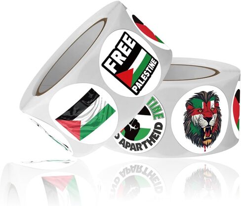 500 قطعة من ملصقات فلسطين المجانية - 8 حامل الحرية مع ملصق أعلام فلسطين - سهل الالتصاق وقابل للإزالة لدفاتر القصاصات اليدوية والنافذة والمراهقين والطلاب والمعلمين in Kuwait