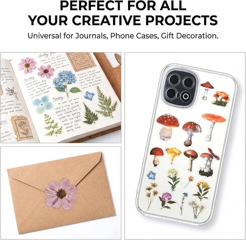 160 PCS Vintage Flower Stickers Plant Stickers Leaf and Mushroom Sticker for DIY Art Journals Scrapbook Planner Album Photo Decorations in Saudi Arabia