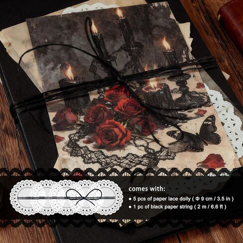 ملصقات بطاقات سميكة عتيقة من Mayplous Dark Gothic وحزمة ورق مجمعة، لوازم حرفية يومية غامضة للمجلة غير المرغوب فيها، ديكور مخطط، فن DIY، ديكو الألبوم، مصنوعات ورقية (إيلينا) in Saudi Arabia