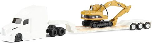 Diecast Masters Caterpillar Diecast Toy Replicas – 1:87 Scale White Peterbilt 579 Tractor with Lowboy Trailer and Cat 315C Excavator | Model 84423 in Kuwait
