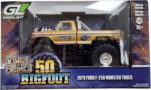 Greenlight 88061 1:43 Scale Bigfoot #1 50th Anniversary 1979 F-250 Monster Truck Gold Adult Collectible in Kuwait