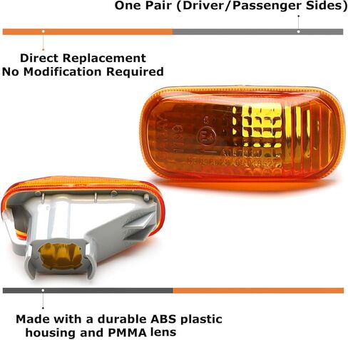 iJDMTOY JDM-Spec Amber Front Fender Side Marker Light Housings, Compatible With JDM Spec Acura RSX Integra DC5, Honda Accord Civic FIT/Jazz in Kuwait