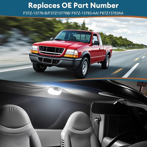 F37Z-13776-B LED Map Lamp Assembly with Cover, Interior Map Light Replace F37Z-13776-B, F37Z13776B, F67Z-13783-AA, F67Z13783AA, Compatible with Ford Ranger 1993-2004 in Saudi Arabia