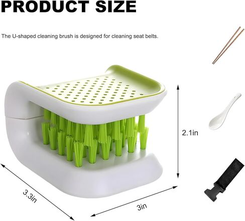 Sun Walker Car Seat Belt Cleaning Brush, Non-Slip Double-Sided Bristle Seatbelt Detailing Tool, Multifunctional Closable Safety Belt Washing Brush Kitchen Tableware Cleaner in Kuwait