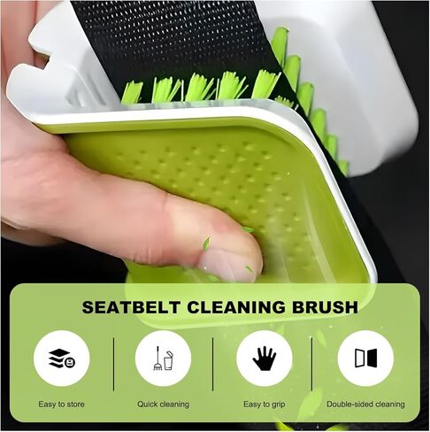 Sun Walker Car Seat Belt Cleaning Brush, Non-Slip Double-Sided Bristle Seatbelt Detailing Tool, Multifunctional Closable Safety Belt Washing Brush Kitchen Tableware Cleaner in Kuwait
