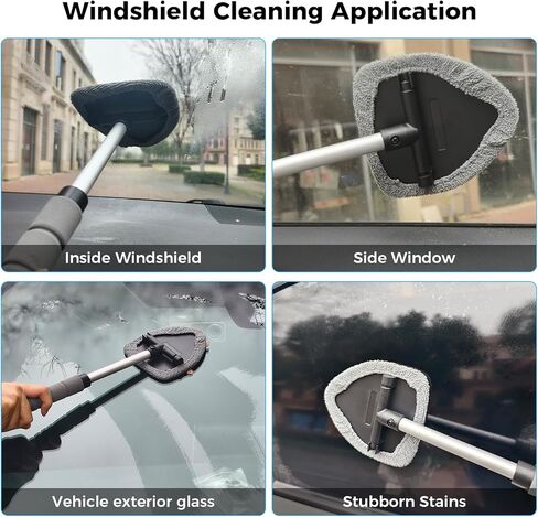 17Pcs Car Cleaning Kit Windshield Cleaner Tool with 3 Extra Microfiber Pads Car Interior Detailing Brushes Dash Duster & Microfiber Towels All-in-One Car Cleaning Supplies for Women Men in Saudi Arabia
