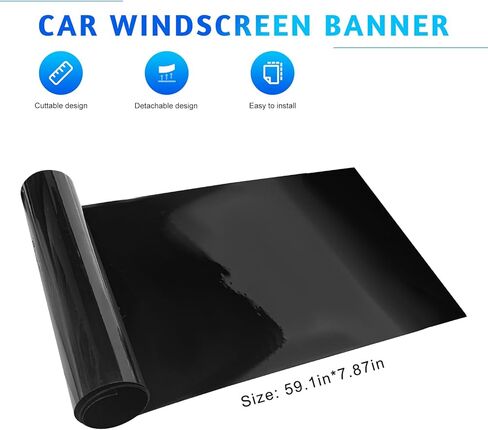 Sun Walker Car Windshield Tint Strip, 5% VLT Auto Window Banner Sticker for Blocking Light & Reducing Glare, Heat & UV Protection Front Windscreen Sun Strip Tint for Cars Trucks SUVs in Kuwait