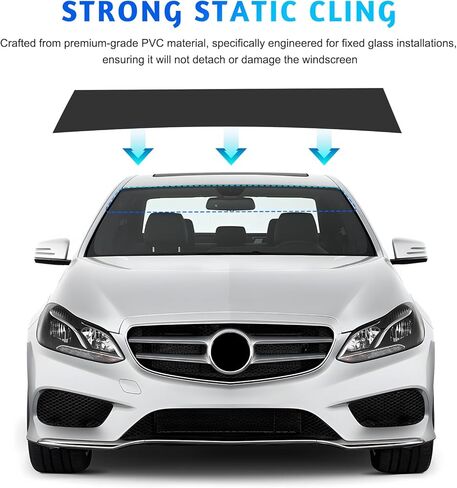 Sun Walker Car Windshield Tint Strip, 5% VLT Auto Window Banner Sticker for Blocking Light & Reducing Glare, Heat & UV Protection Front Windscreen Sun Strip Tint for Cars Trucks SUVs in Kuwait