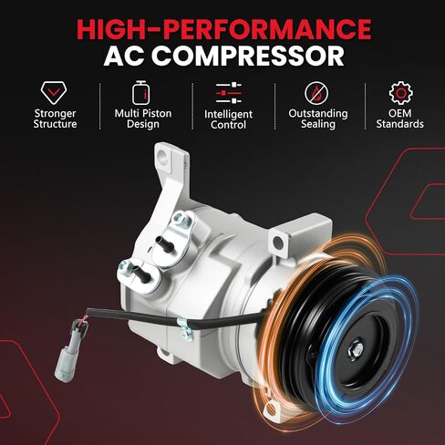 AC Compressor with Clutch Fit for 2000-2013 Chevy Silverado Suburban 1500 2500 Tahoe Avalanche GMC Sierra Yukon XL 1500 2500 Replacement 29002C 77363, 77377 in Saudi Arabia